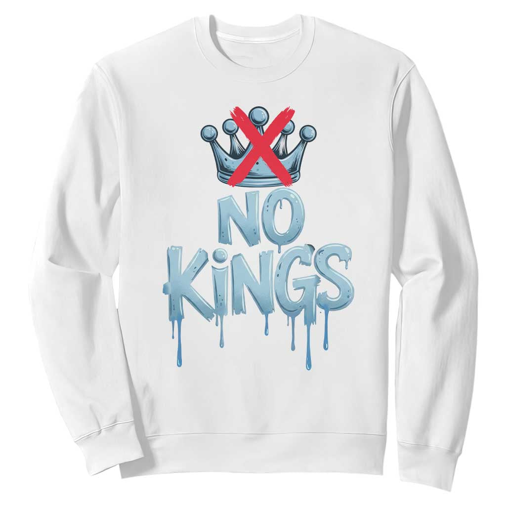 No Kings Abolish ICE Sweatshirt Anti Authoritarian Protest TS12 White Print Your Wear