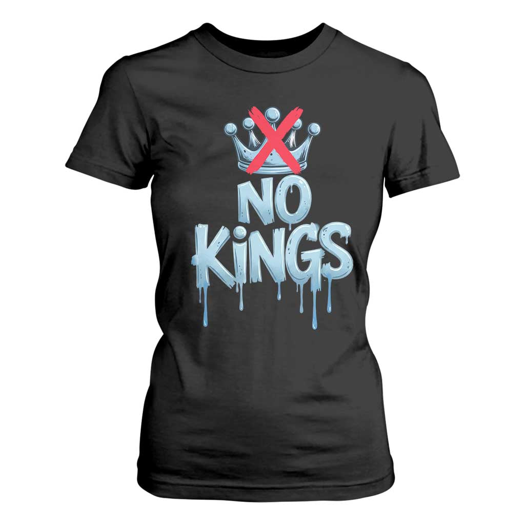 No Kings Abolish ICE T Shirt For Women Anti Authoritarian Protest TS12 Black Print Your Wear