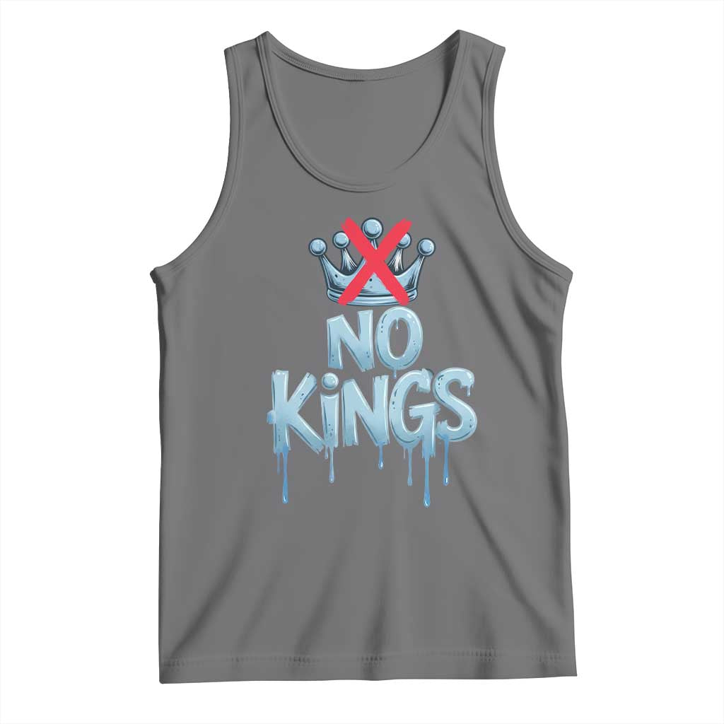 No Kings Abolish ICE Tank Top Anti Authoritarian Protest TS12 Black Heather Print Your Wear