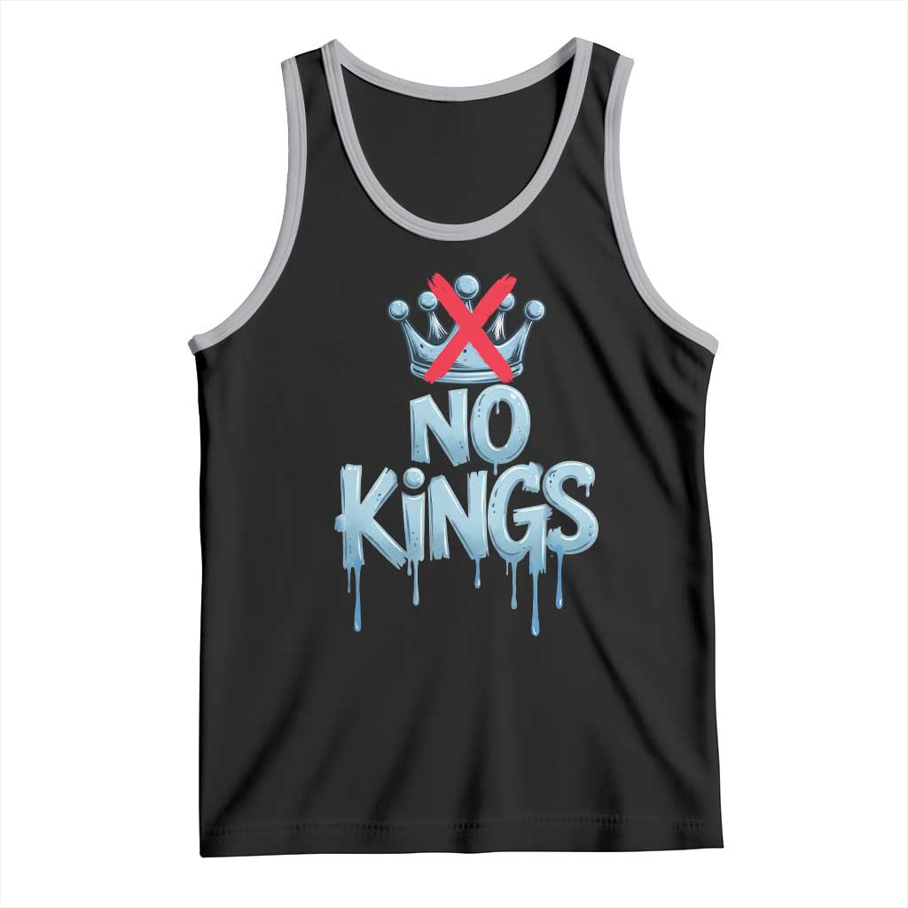 No Kings Abolish ICE Tank Top Anti Authoritarian Protest TS12 Black Athletic Heather Print Your Wear