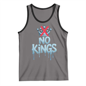 No Kings Abolish ICE Tank Top Anti Authoritarian Protest TS12 Deep Heather Black Print Your Wear