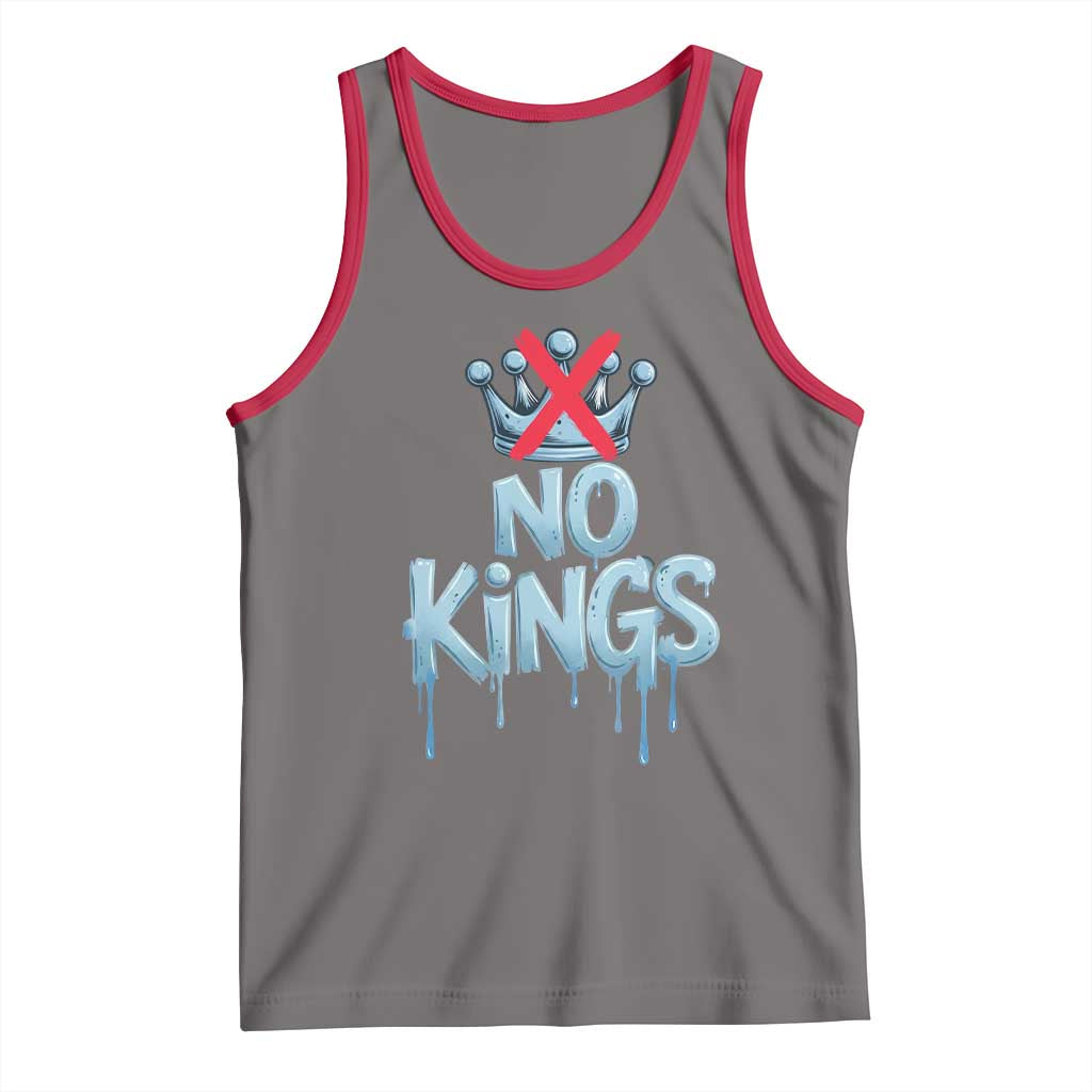 No Kings Abolish ICE Tank Top Anti Authoritarian Protest TS12 Deep Heather Red Print Your Wear