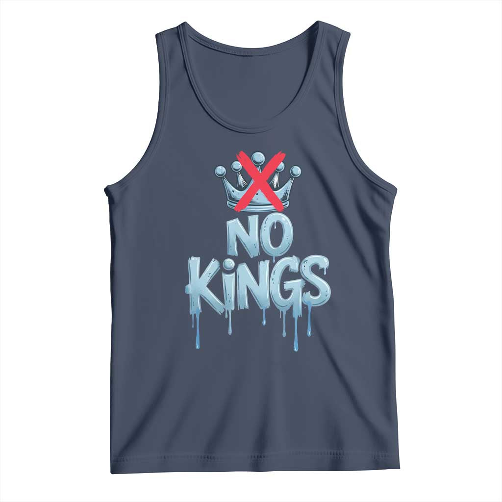 No Kings Abolish ICE Tank Top Anti Authoritarian Protest TS12 Navy Print Your Wear