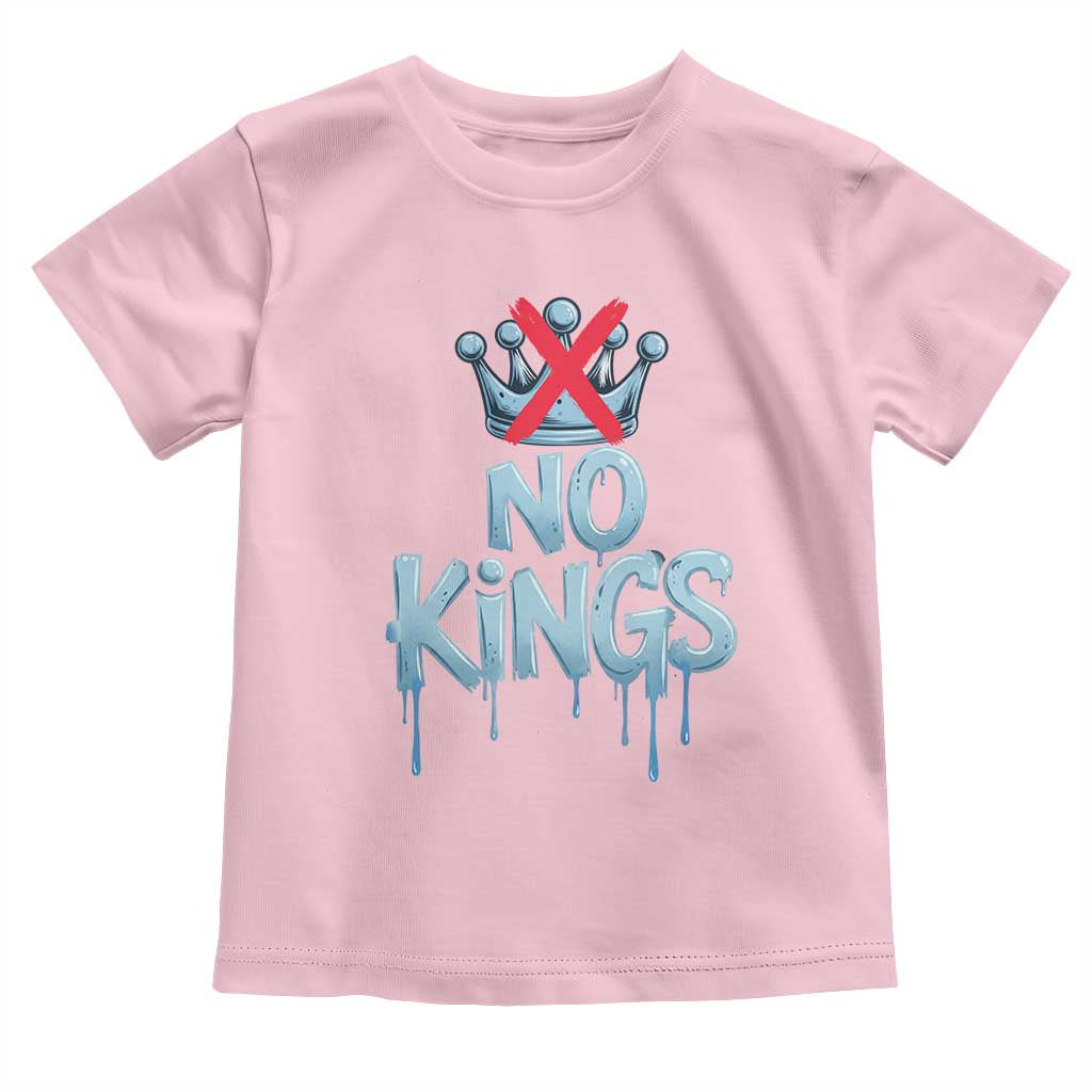 No Kings Abolish ICE Toddler T Shirt Anti Authoritarian Protest TS12 Light Pink Print Your Wear