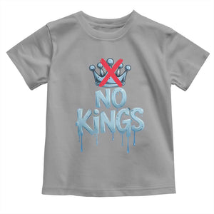 No Kings Abolish ICE Toddler T Shirt Anti Authoritarian Protest TS12 Sport Gray Print Your Wear