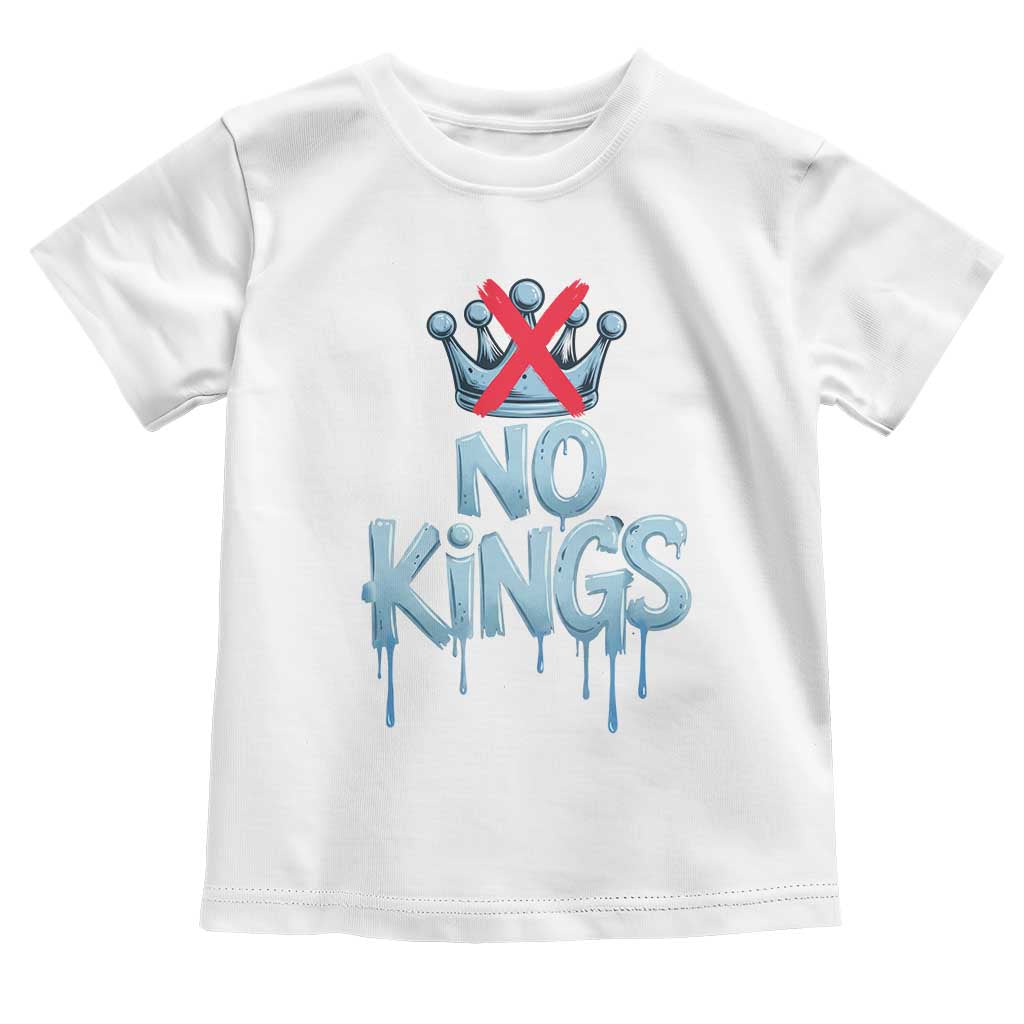 No Kings Abolish ICE Toddler T Shirt Anti Authoritarian Protest TS12 White Print Your Wear
