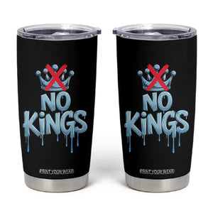 No Kings Abolish ICE Tumbler Cup Anti Authoritarian Protest TS12 Black Print Your Wear