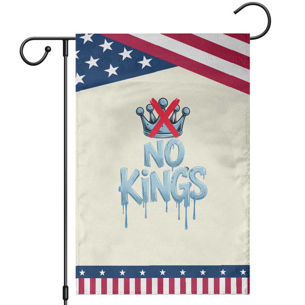 No Kings Abolish ICE Garden Flag Anti Authoritarian Protest TS12 Modern Beige Blue Print Your Wear