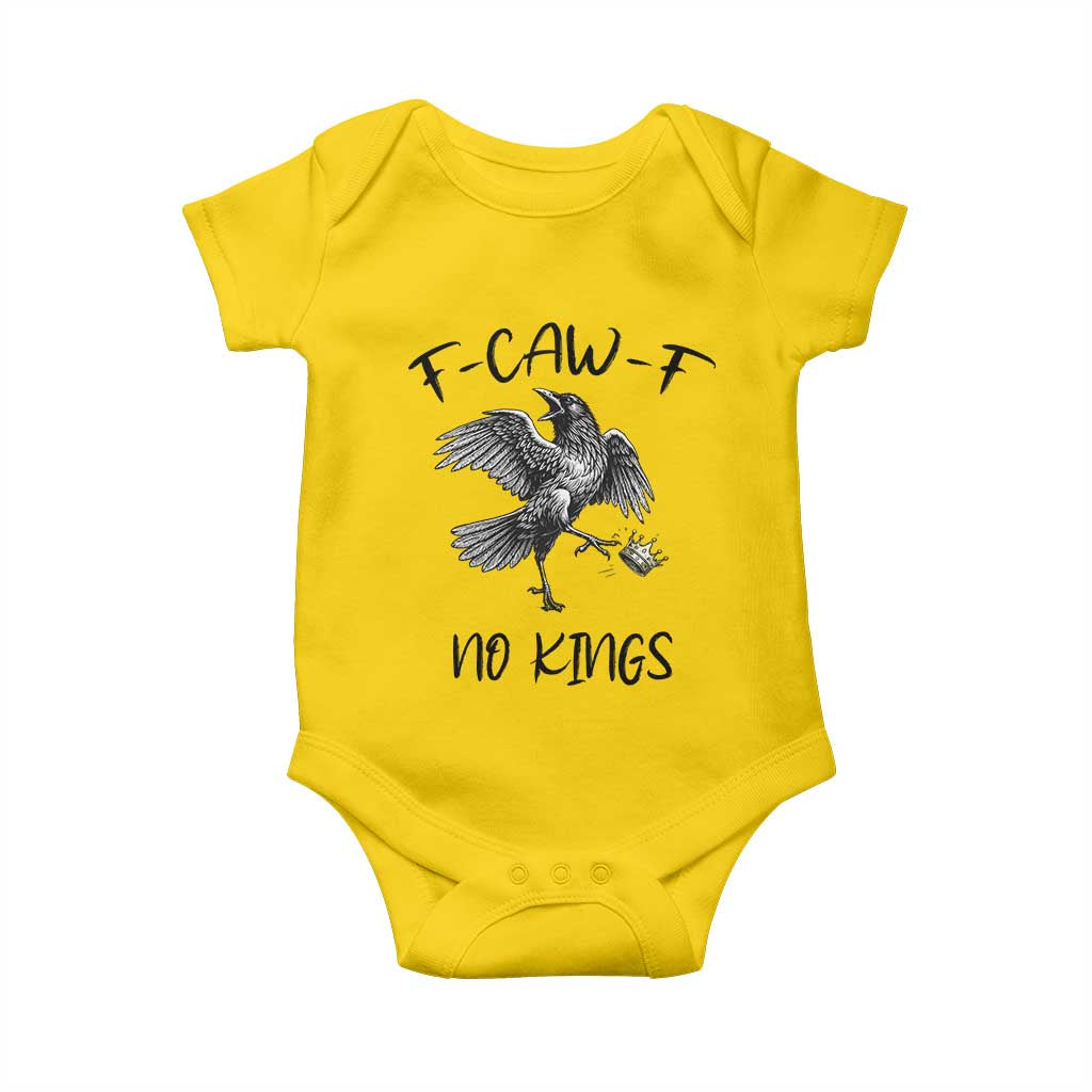 Funny Raven Kicking Crown No Kings Baby Onesie F Caw F TS12 Daisy Print Your Wear
