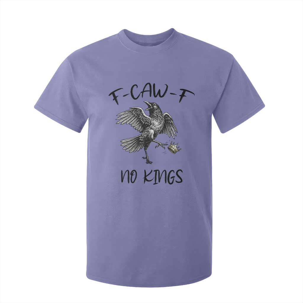 Funny Raven Kicking Crown No Kings T Shirt For Kid F Caw F TS12 Violet Print Your Wear