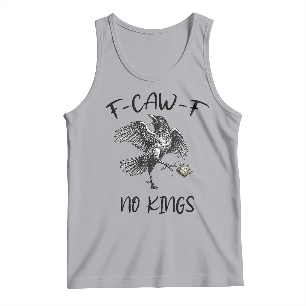 Funny Raven Kicking Crown No Kings Tank Top F Caw F TS12 Athletic Heather Print Your Wear