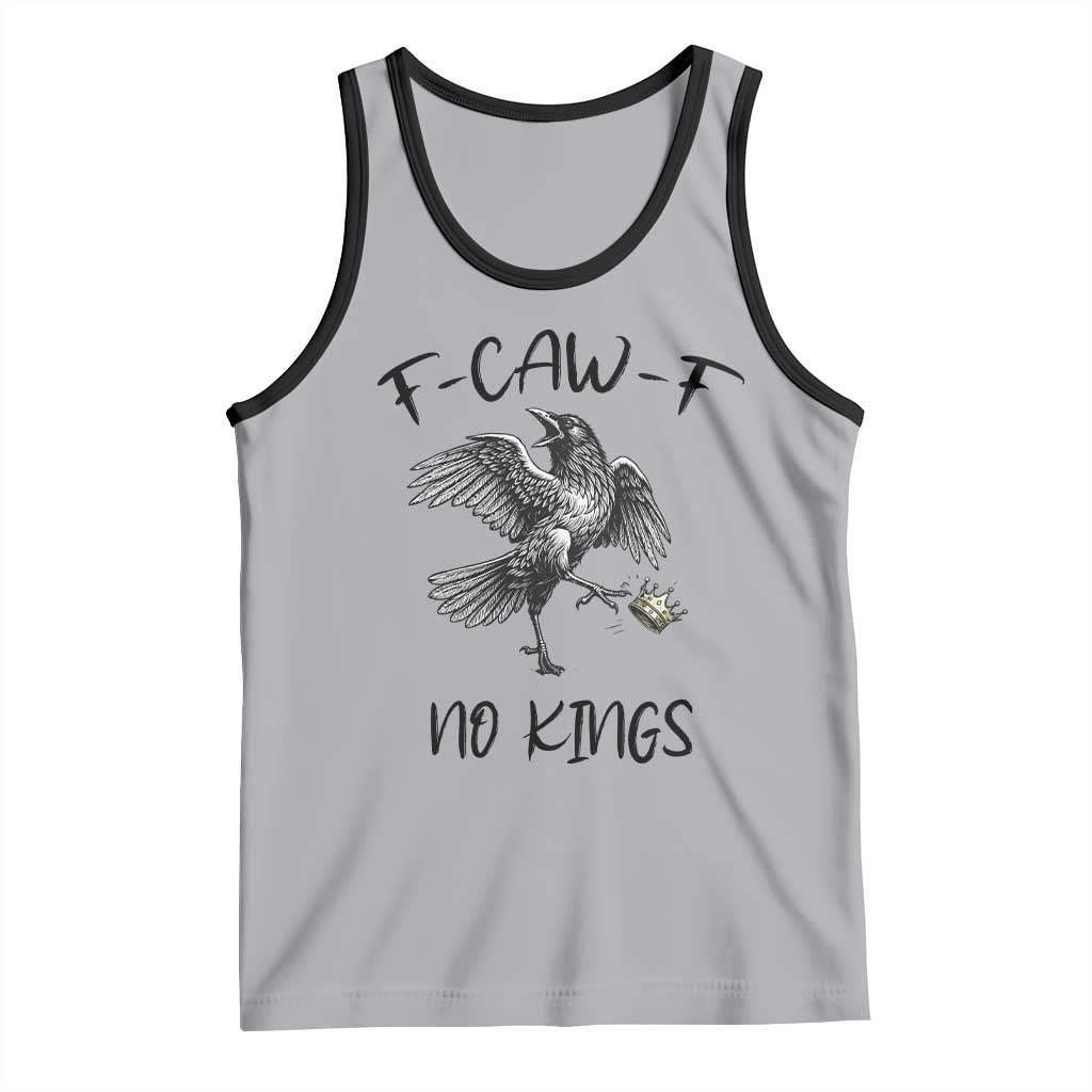 Funny Raven Kicking Crown No Kings Tank Top F Caw F TS12 Athletic Heather Black Print Your Wear