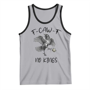Funny Raven Kicking Crown No Kings Tank Top F Caw F TS12 Athletic Heather Black Print Your Wear