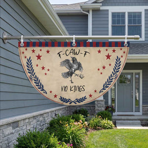 Funny Raven Kicking Crown No Kings Patriotic Fan Flag F Caw F