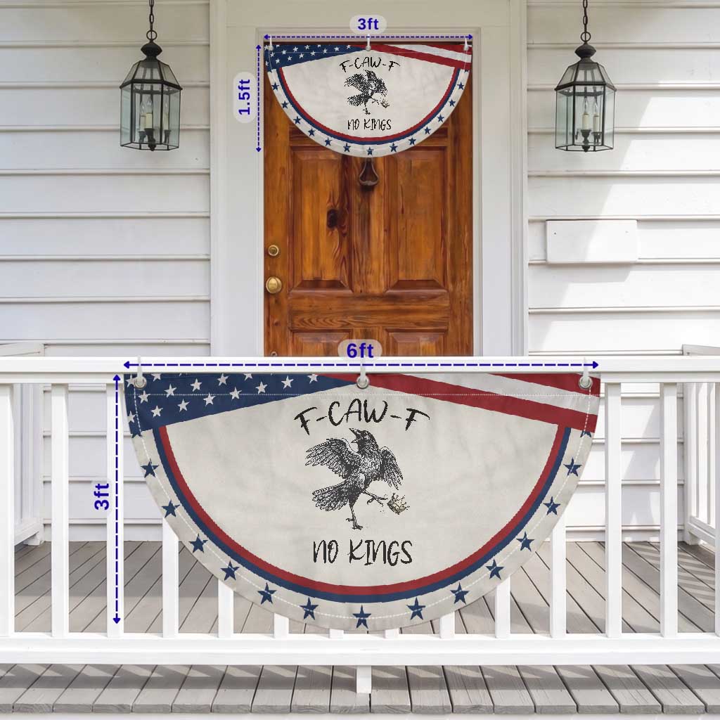 Funny Raven Kicking Crown No Kings Patriotic Fan Flag F Caw F