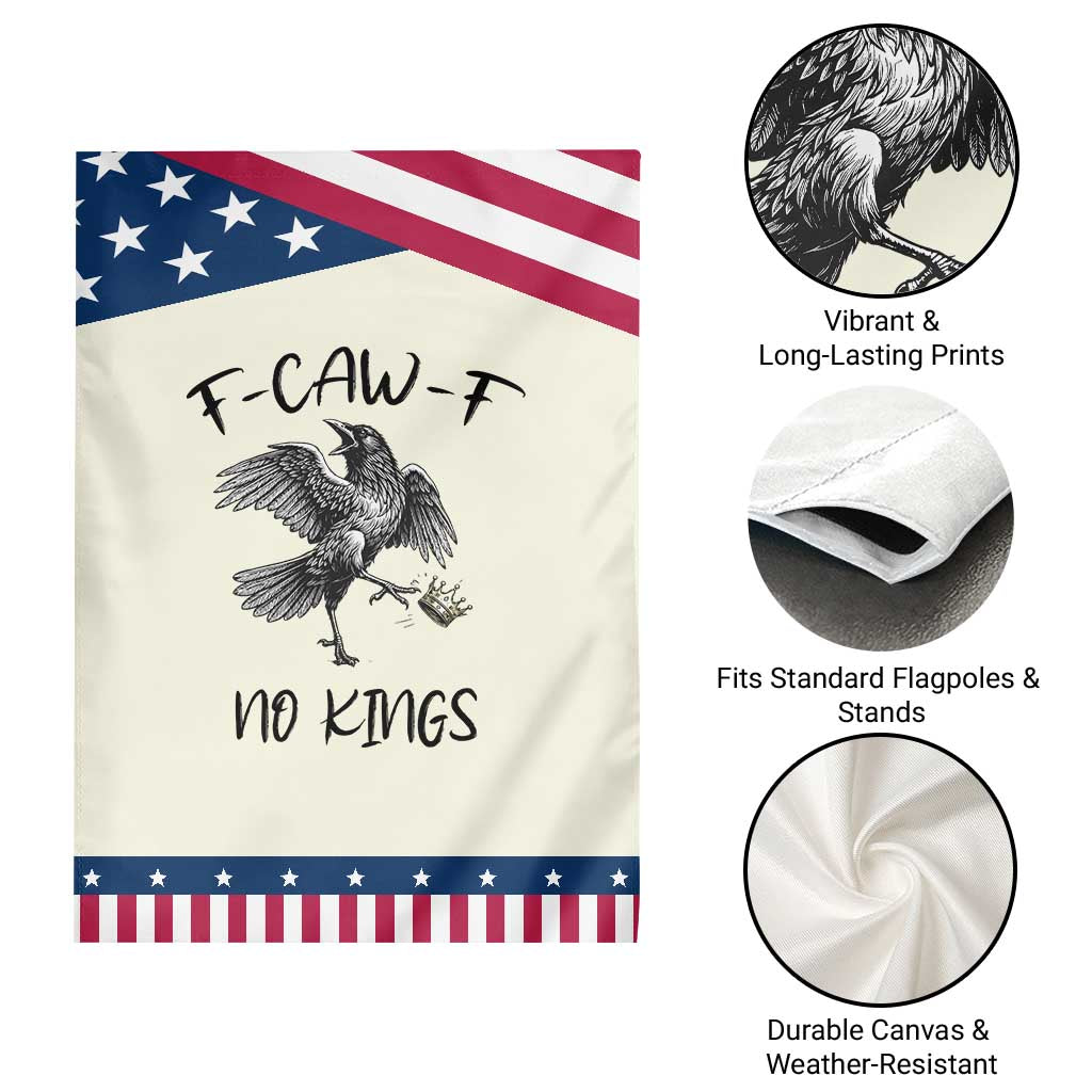 Funny Raven Kicking Crown No Kings Garden Flag F Caw F TS12 Print Your Wear