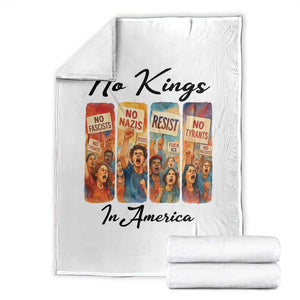 No Kings In America Throw Blanket American Anti Authoritarian Protest TS12 White Print Your Wear