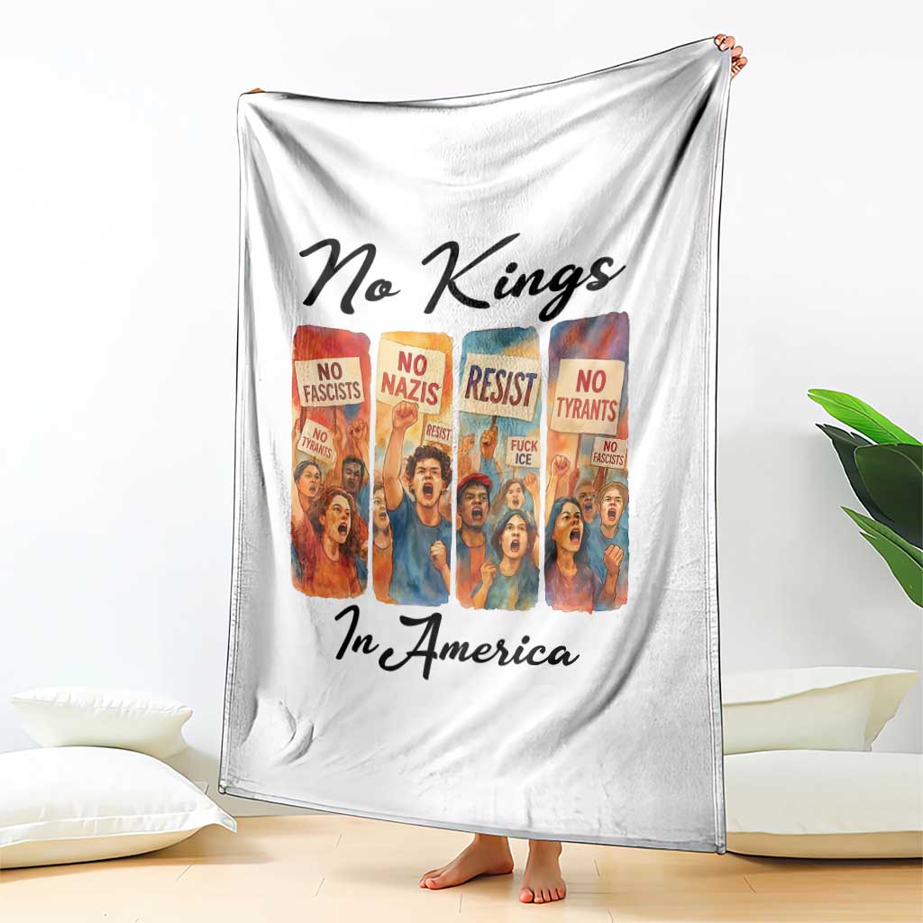 No Kings In America Throw Blanket American Anti Authoritarian Protest TS12 Print Your Wear
