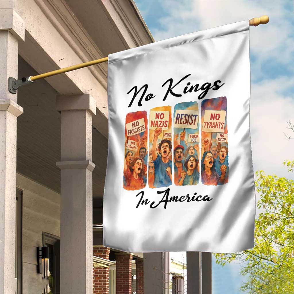 No Kings In America Garden Flag American Anti Authoritarian Protest TS12 Print Your Wear