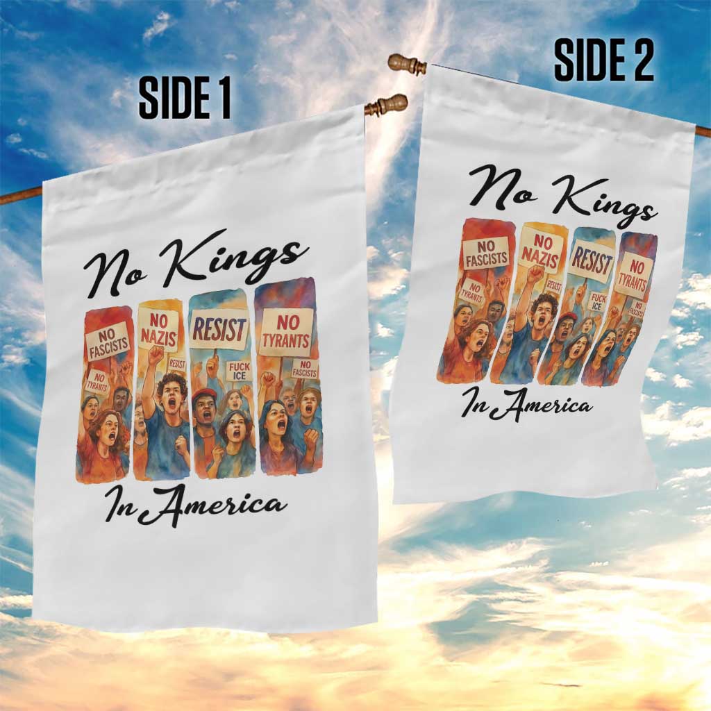 No Kings In America Garden Flag American Anti Authoritarian Protest TS12 Print Your Wear