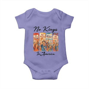 No Kings In America Baby Onesie American Anti Authoritarian Protest TS12 Violet Print Your Wear