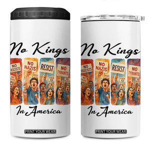 No Kings In America 4 in 1 Can Cooler Tumbler American Anti Authoritarian Protest TS12 One Size: 16 oz White Print Your Wear