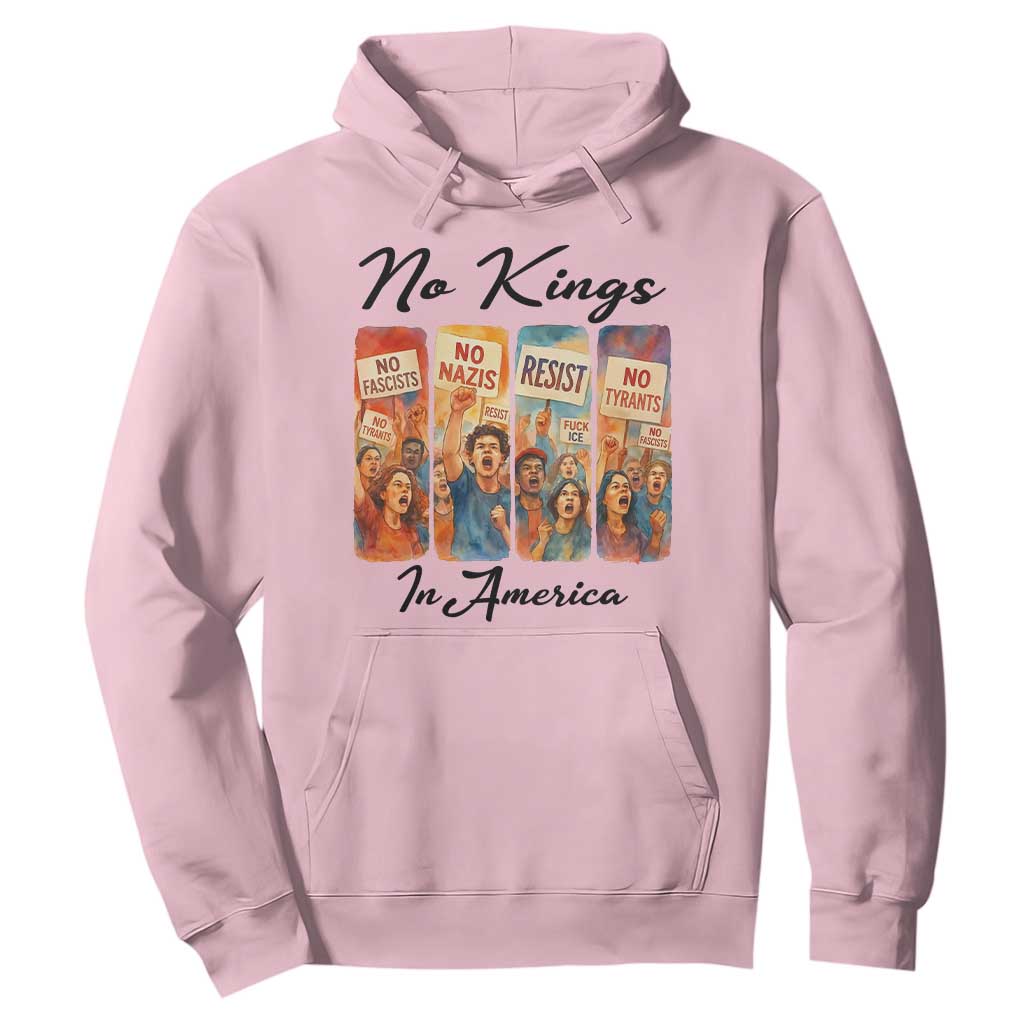 No Kings In America Hoodie American Anti Authoritarian Protest TS12 Light Pink Print Your Wear