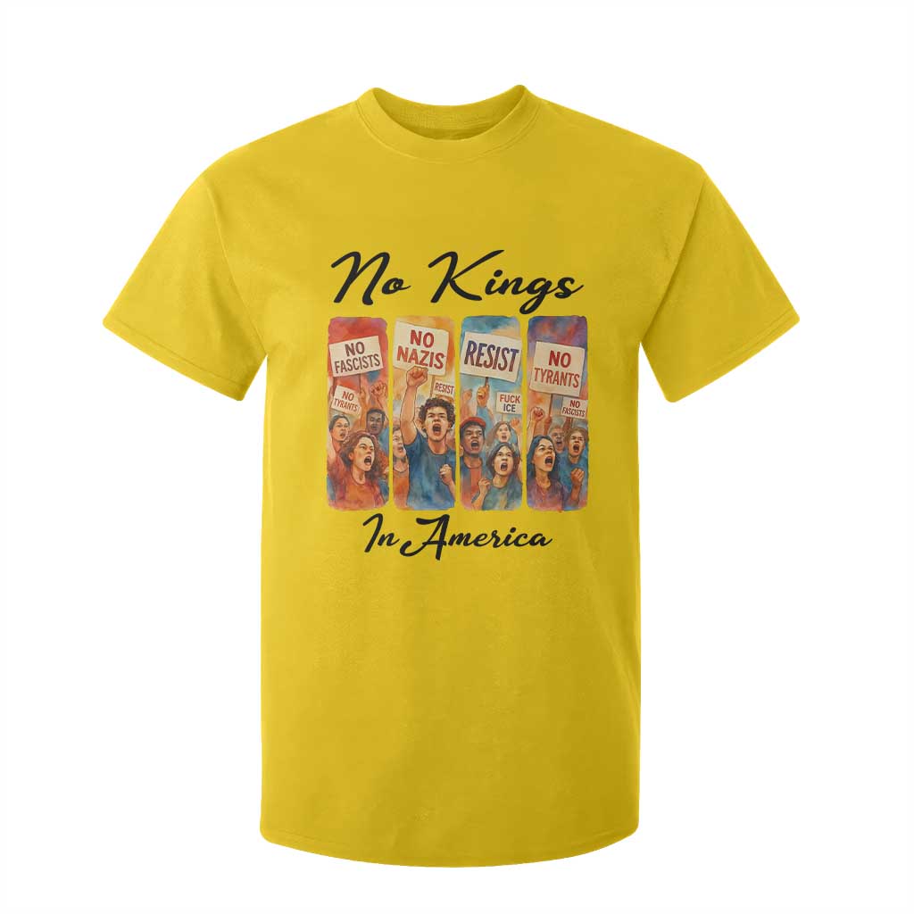No Kings In America T Shirt For Kid American Anti Authoritarian Protest TS12 Daisy Print Your Wear