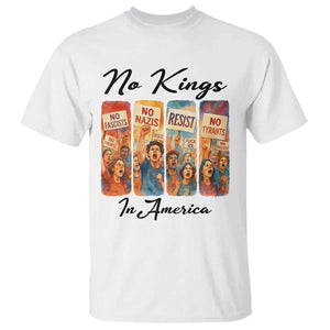 No Kings In America T Shirt American Anti Authoritarian Protest TS12 White Print Your Wear