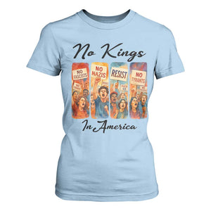 No Kings In America T Shirt For Women American Anti Authoritarian Protest TS12 Light Blue Print Your Wear