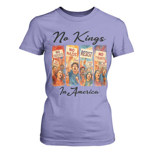 No Kings In America T Shirt For Women American Anti Authoritarian Protest TS12 Violet Print Your Wear