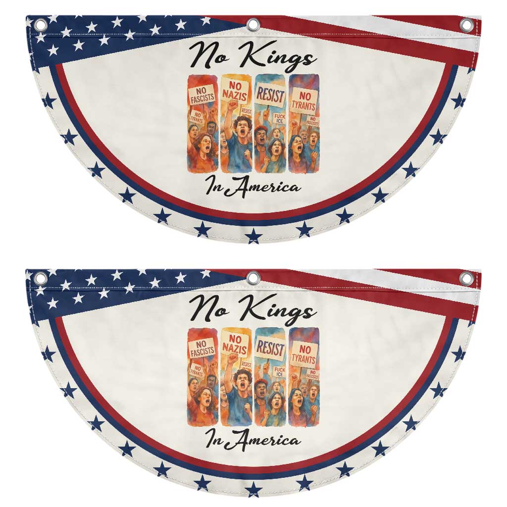 No Kings In America Patriotic Fan Flag American Anti Authoritarian Protest TS12 2pcs pack Classic Beige Print Your Wear