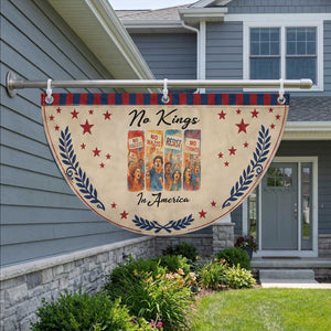 No Kings In America Patriotic Fan Flag American Anti Authoritarian Protest