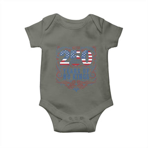 250 Years Of No Kings Baby Onesie American Freedom Protest TS12 Military Green Print Your Wear
