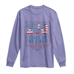 250 Years Of No Kings Long Sleeve Shirt American Freedom Protest TS12 Violet Print Your Wear