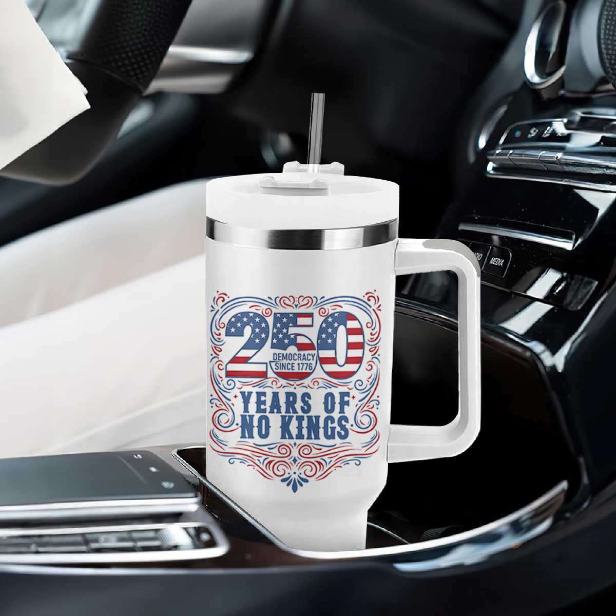 250 Years Of No Kings Tumbler With Handle American Freedom Protest TS12 Print Your Wear