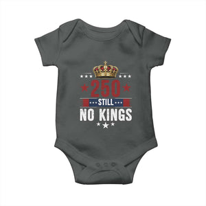250 Still No Kings Baby Onesie American Patriot Freedom TS12 Dark Heather Print Your Wear