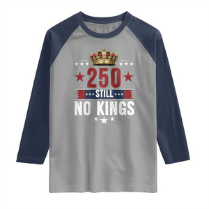 250 Still No Kings Raglan Shirt American Patriot Freedom TS12 Sport Gray Navy Print Your Wear