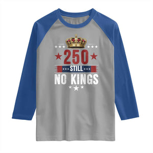 250 Still No Kings Raglan Shirt American Patriot Freedom TS12 Sport Gray Royal Print Your Wear