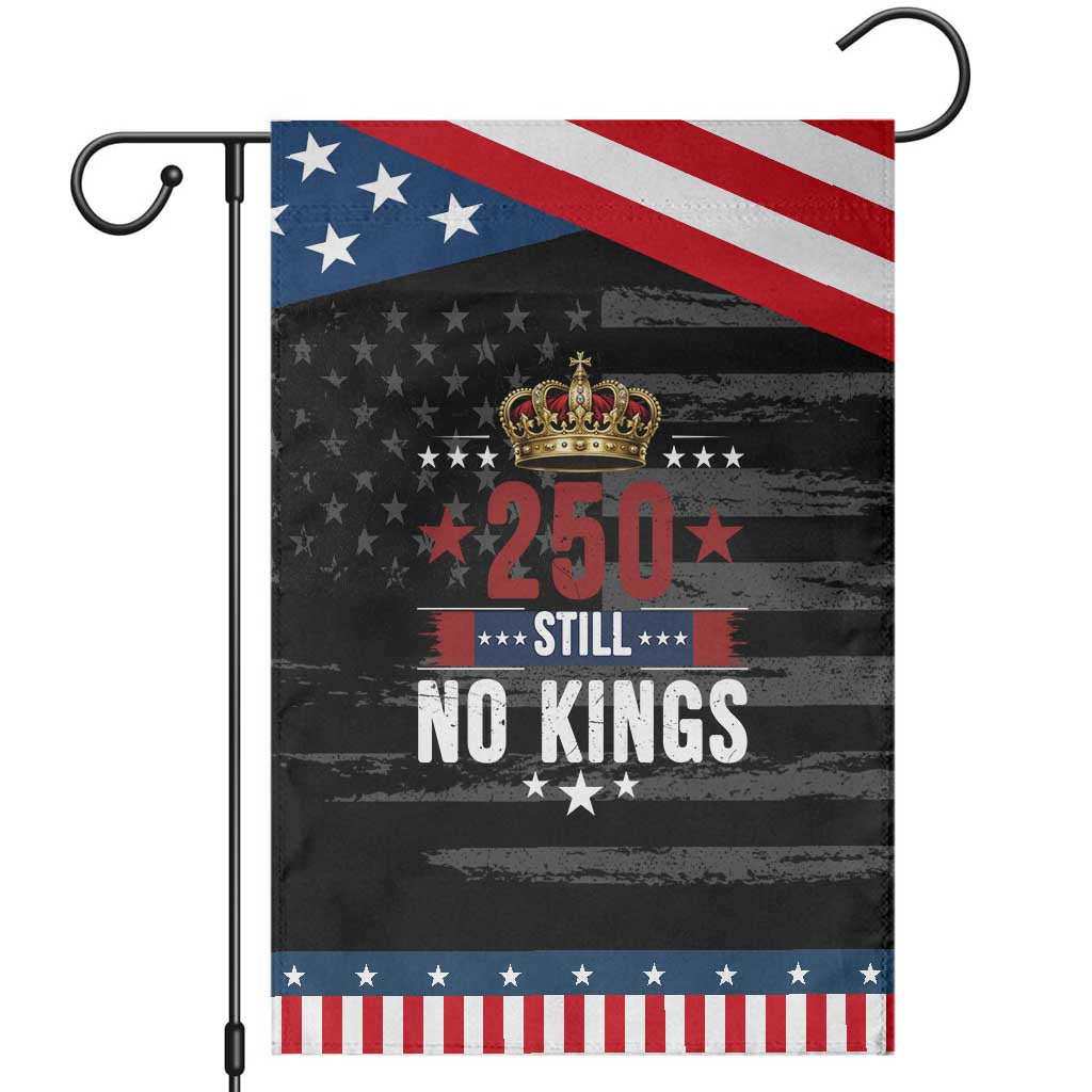 250 Still No Kings Garden Flag American Patriot Freedom TS12 Distressed Black Blue Print Your Wear