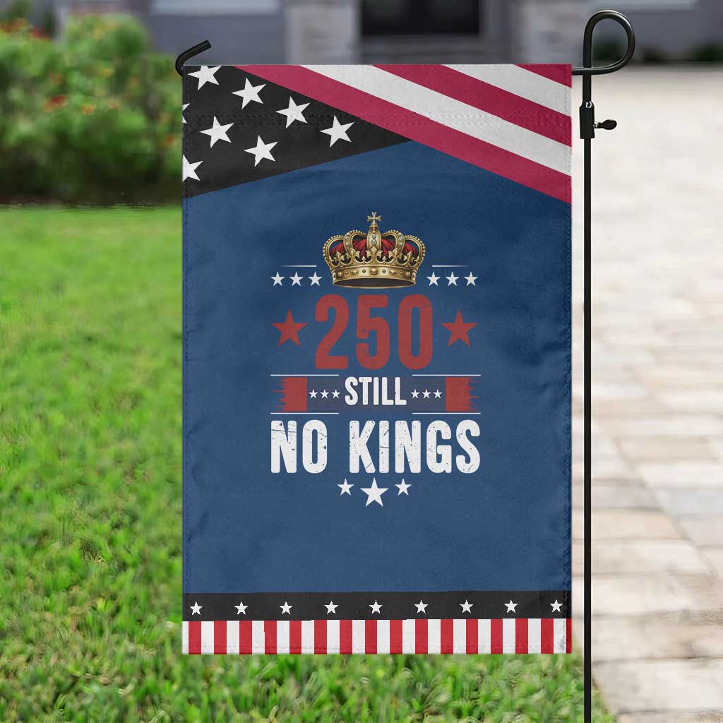 250 Still No Kings Garden Flag American Patriot Freedom TS12 Classic Blue Black Print Your Wear