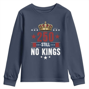 250 Still No Kings Youth Sweatshirt American Patriot Freedom TS12 Navy Print Your Wear
