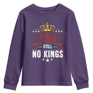 250 Still No Kings Youth Sweatshirt American Patriot Freedom TS12 Purple Print Your Wear