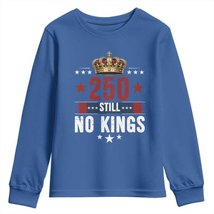 250 Still No Kings Youth Sweatshirt American Patriot Freedom TS12 Royal Blue Print Your Wear