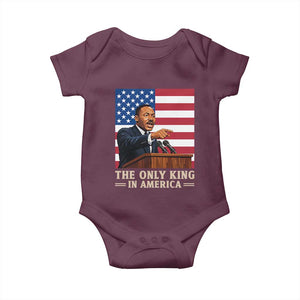 The Only King In America Baby Onesie Honoring Martin Luther King Jr TS12 Maroon Print Your Wear