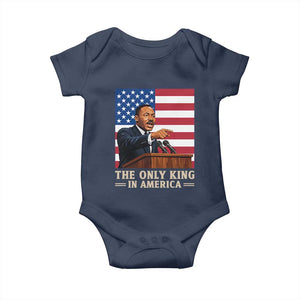 The Only King In America Baby Onesie Honoring Martin Luther King Jr TS12 Navy Print Your Wear
