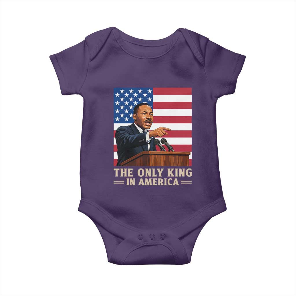 The Only King In America Baby Onesie Honoring Martin Luther King Jr TS12 Purple Print Your Wear