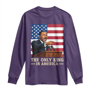 The Only King In America Long Sleeve Shirt Honoring Martin Luther King Jr TS12 Purple Print Your Wear