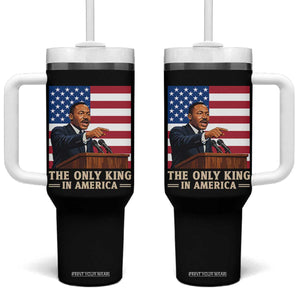 The Only King In America Tumbler With Handle Honoring Martin Luther King Jr TS12 One Size: 40 oz Black Print Your Wear