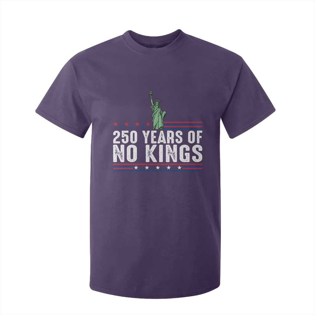 250 Years Of No Kings T Shirt For Kid Statue Of Liberty Freedom Protest TS12 Purple Print Your Wear